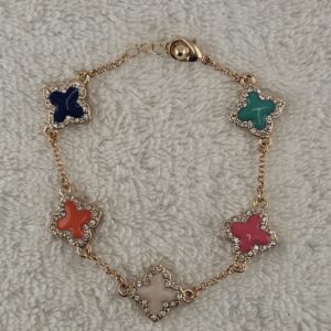 Multi color gold with diamond Van Clee inspired bracelet